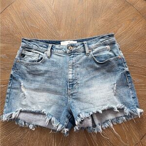 KanCan Distressed Cut Off Raw Hem High Rise Jean Shorts 9/28